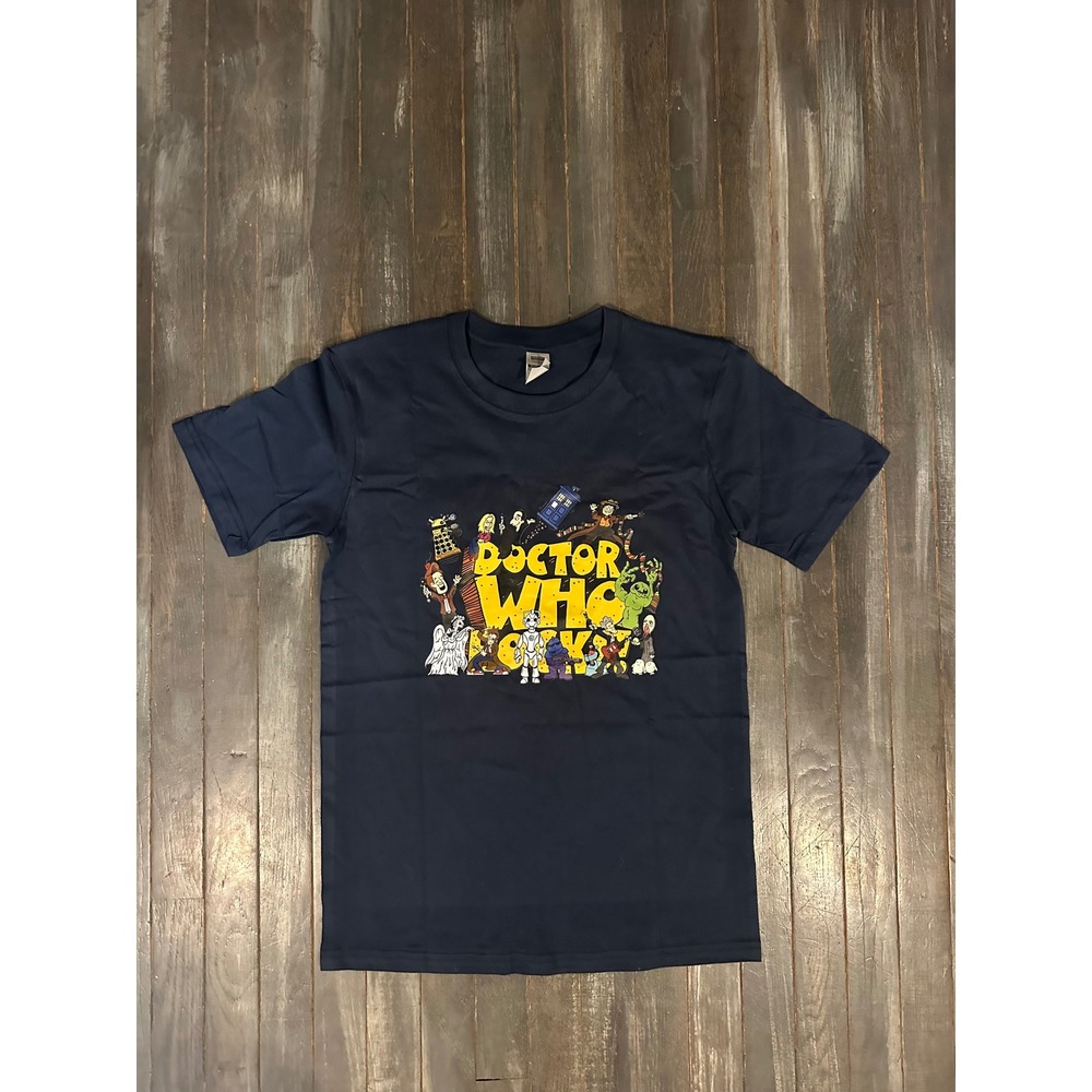 Doctor Who Rocks Navy Blue Graphic T-Shirt Sci-Fi‎ Fan Art Tee Short Sleeve